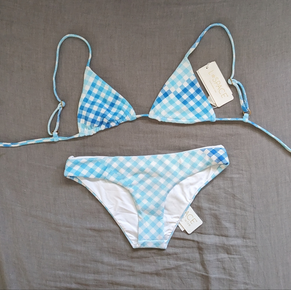 L*Space Bikini Brittany Sandy Plaid Pique